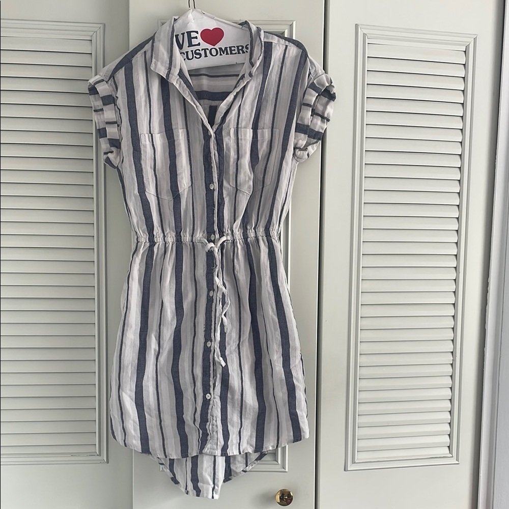 Striped Button-Up Romper